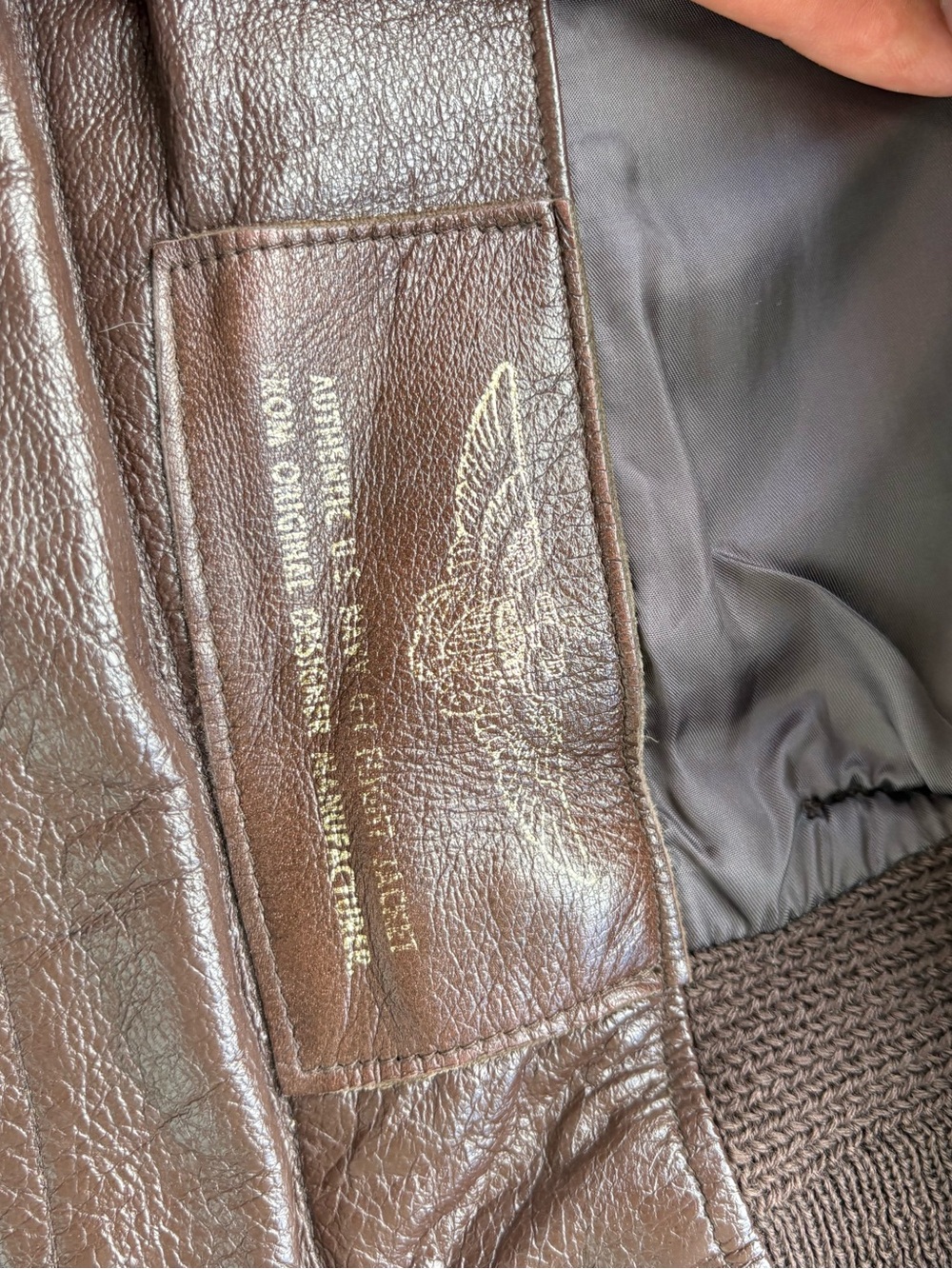 70s Willis & Geiger U.S. Navy Goatskin G1 Flight Jacket Sz 44 - Picture 7 of 8